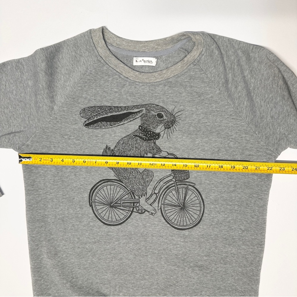Gray Graphic Sweatshirt with Rabbit Design - Picture 10 of 10
